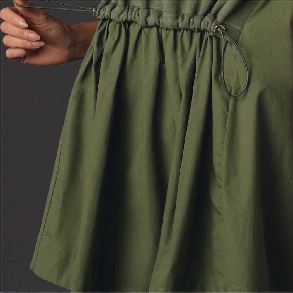 Anthropologie Pilcro Short Sleeve Sweatshirt mini dress Size Small Moss Green - Picture 4 of 12